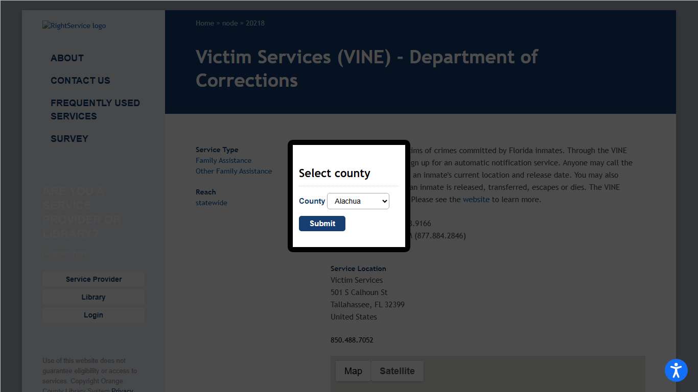 Victim Services (VINE) - Department of Corrections | The Right Service at the Right Time